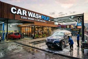 Jasa cuci mobil Semarang terbaik dengan layanan hidrolik dan cafe nyaman